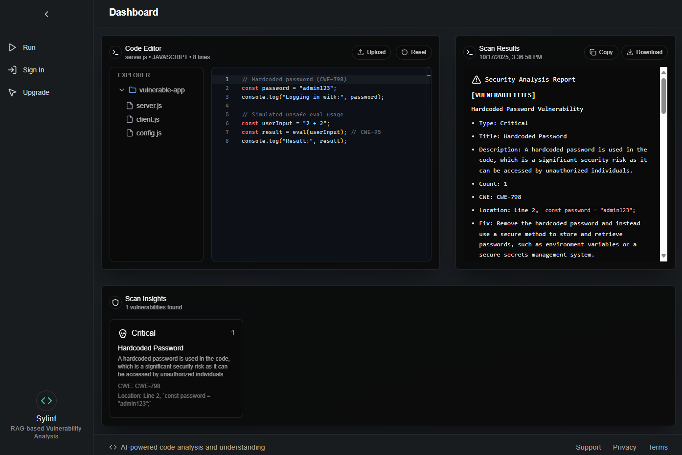 Sylint AI Vulnerability Scanner